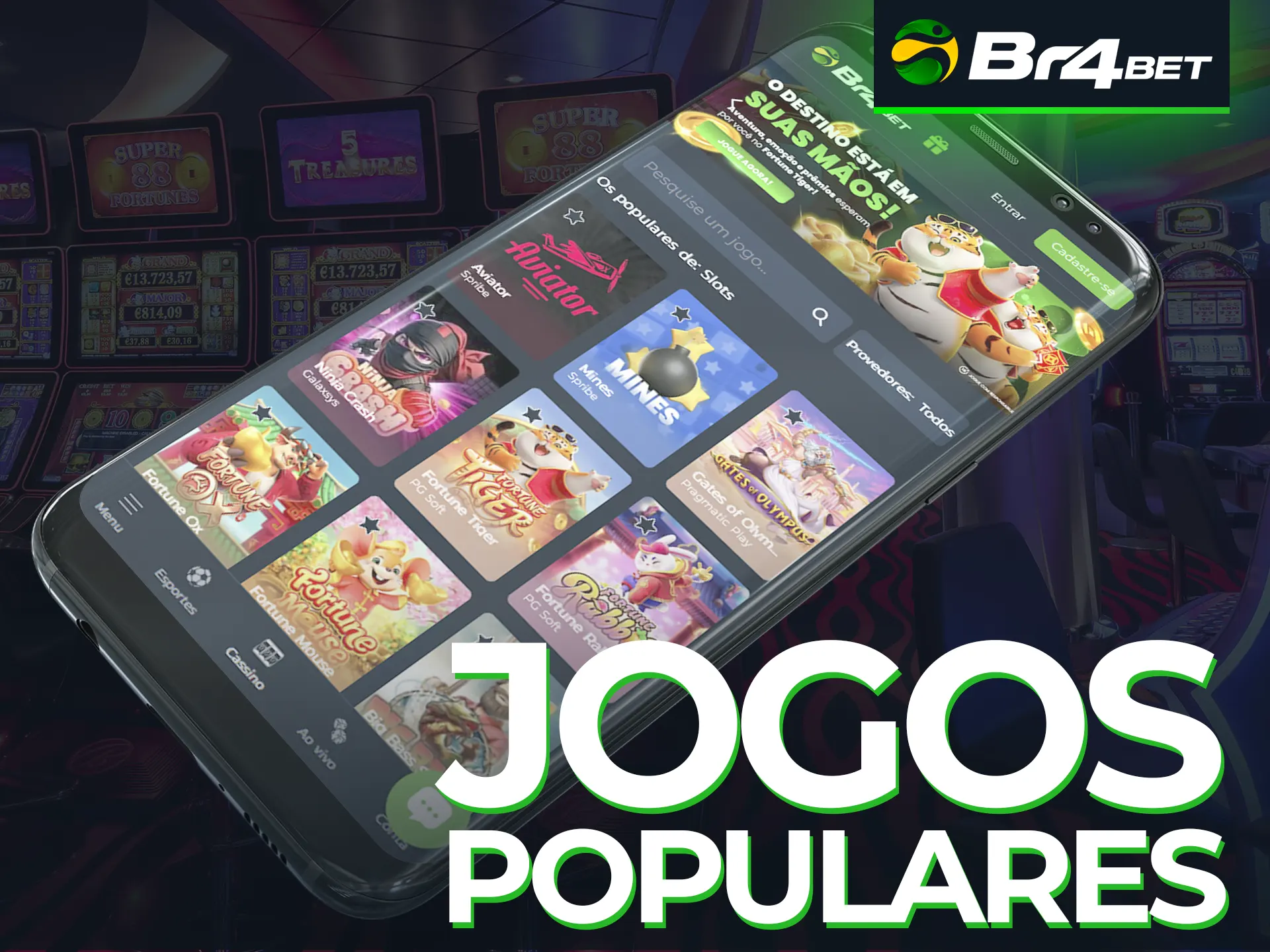 O aplicativo Br4Bet oferece uma ampla seleção de jogos de cassino.