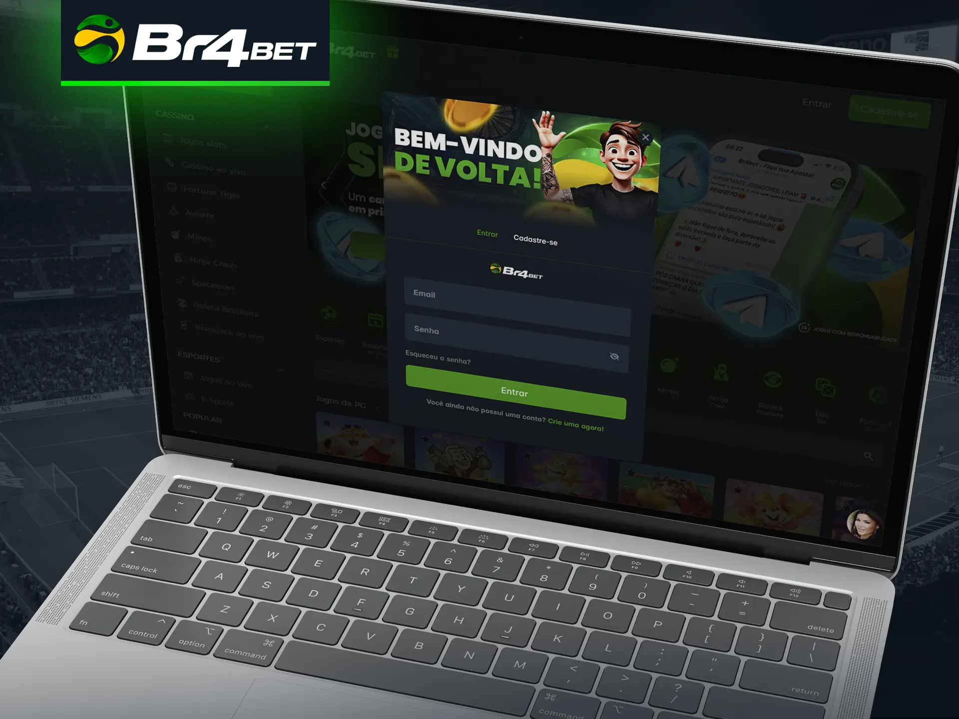 Faça login em sua conta Br4Bet no site para começar a jogar.