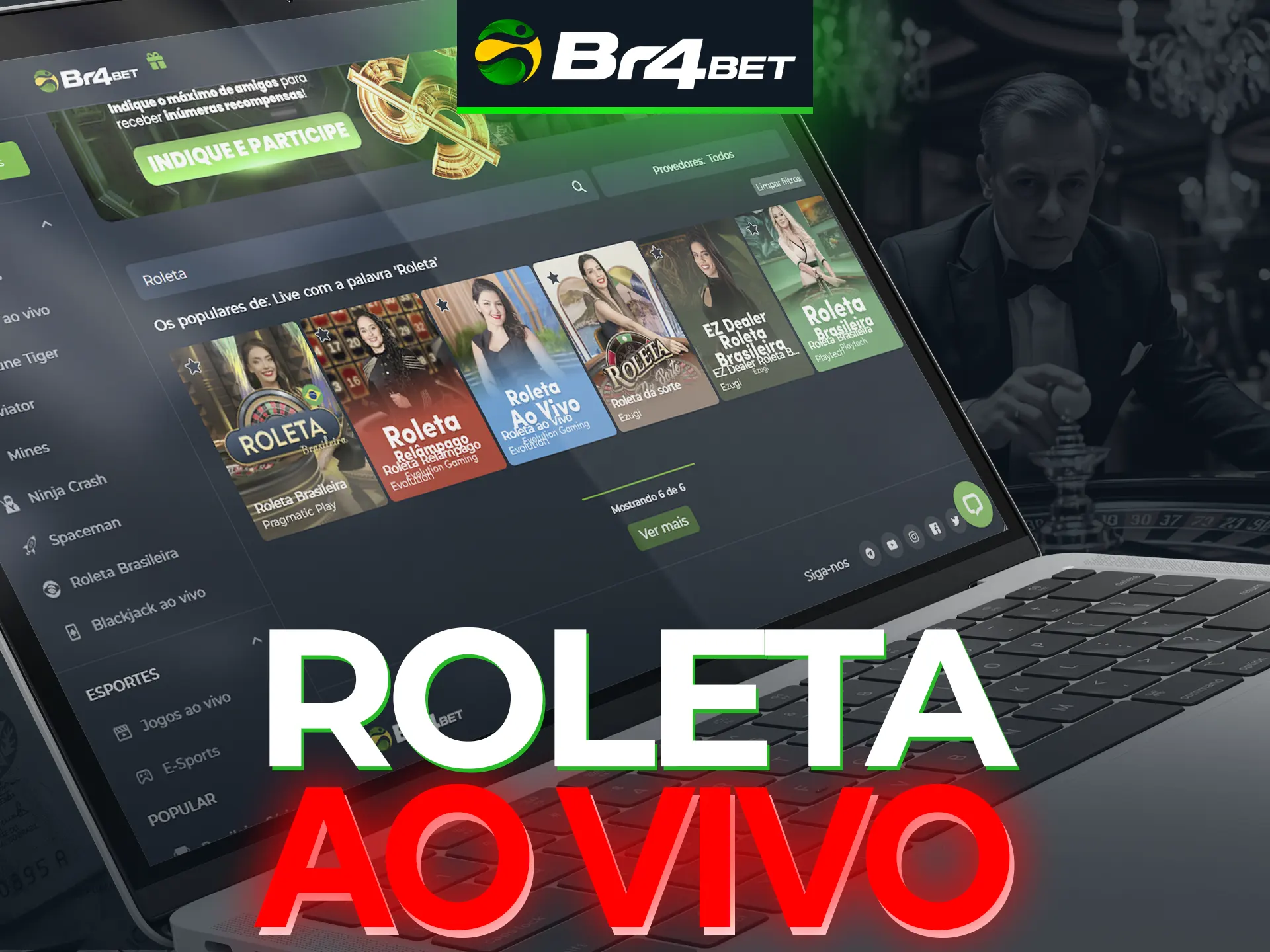 Roleta ao Vivo é um jogo de cassino altamente envolvente da Br4Bet.