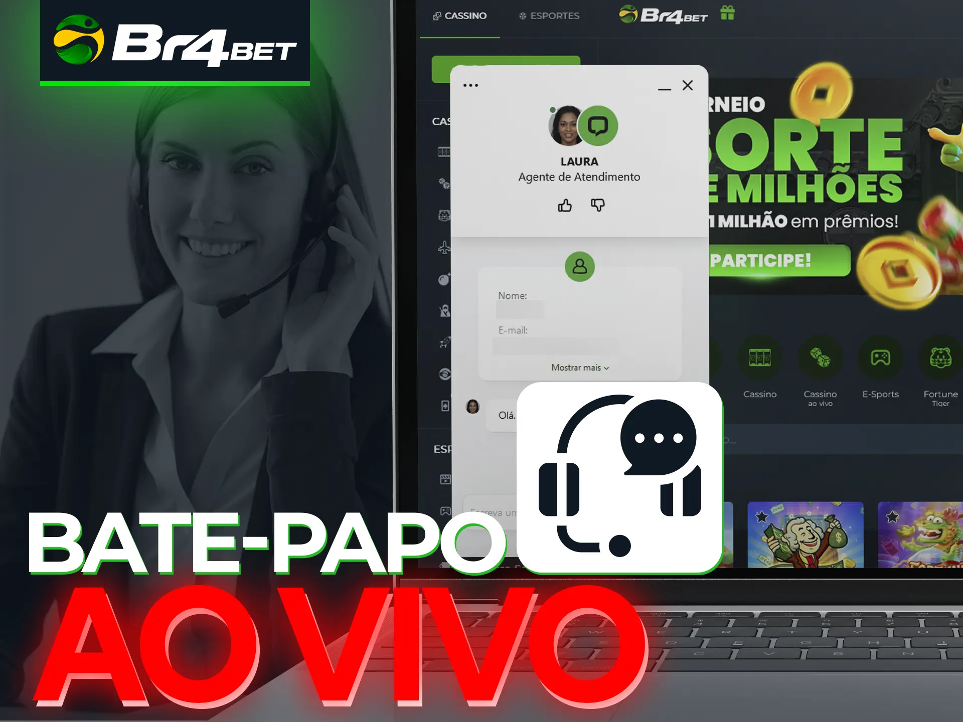 O bate-papo ao vivo é conveniente para resolver problemas no Br4Bet.