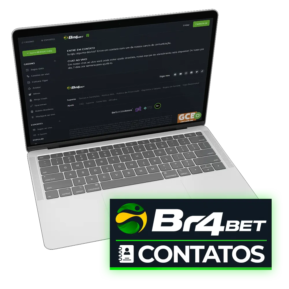 Escolha uma forma conveniente de comunicação com a Br4Bet.