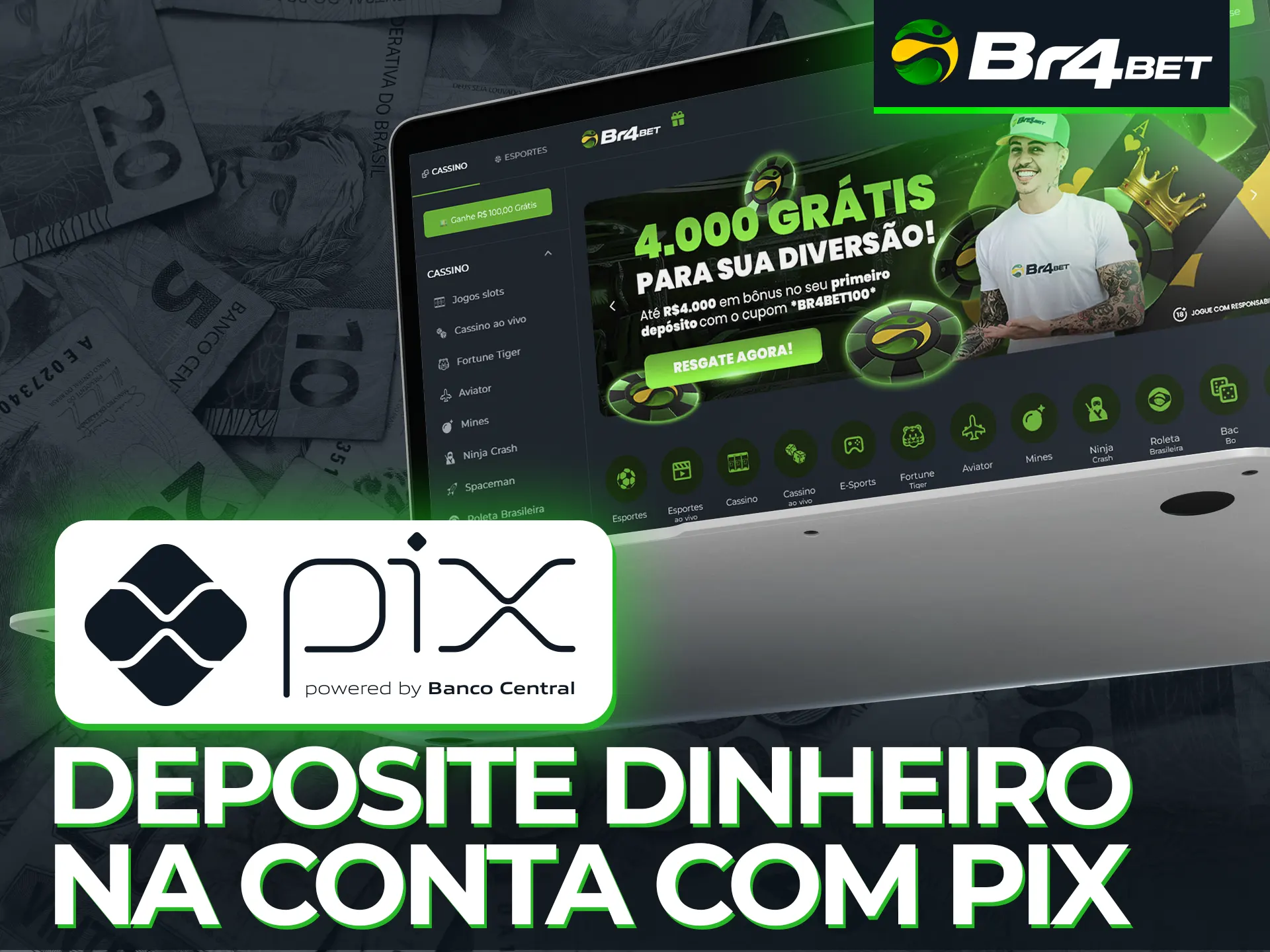 O PIX é o sistema mais rápido para sua conta Br4Bet.