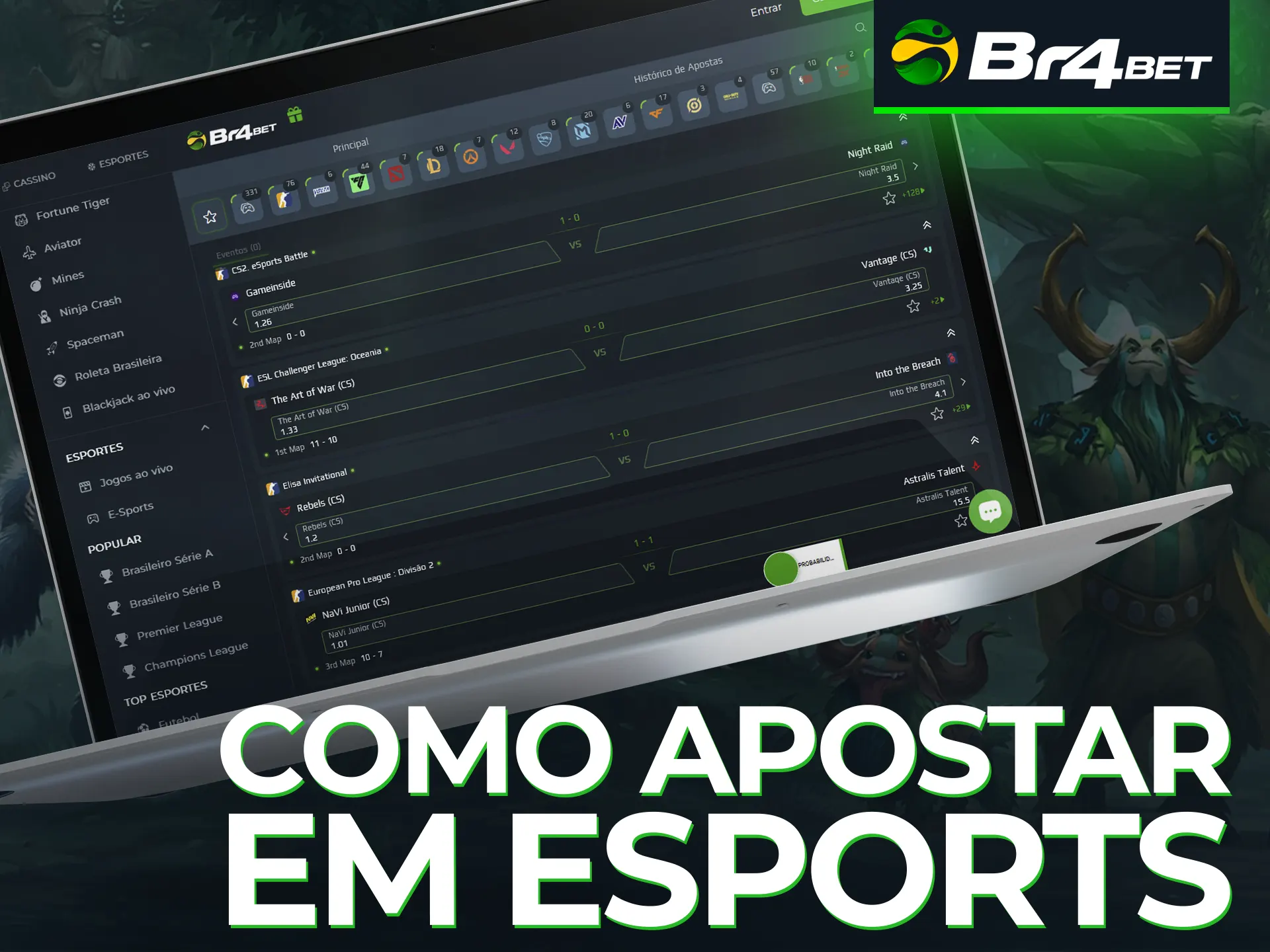 Como apostar em eSports na Br4Bet.