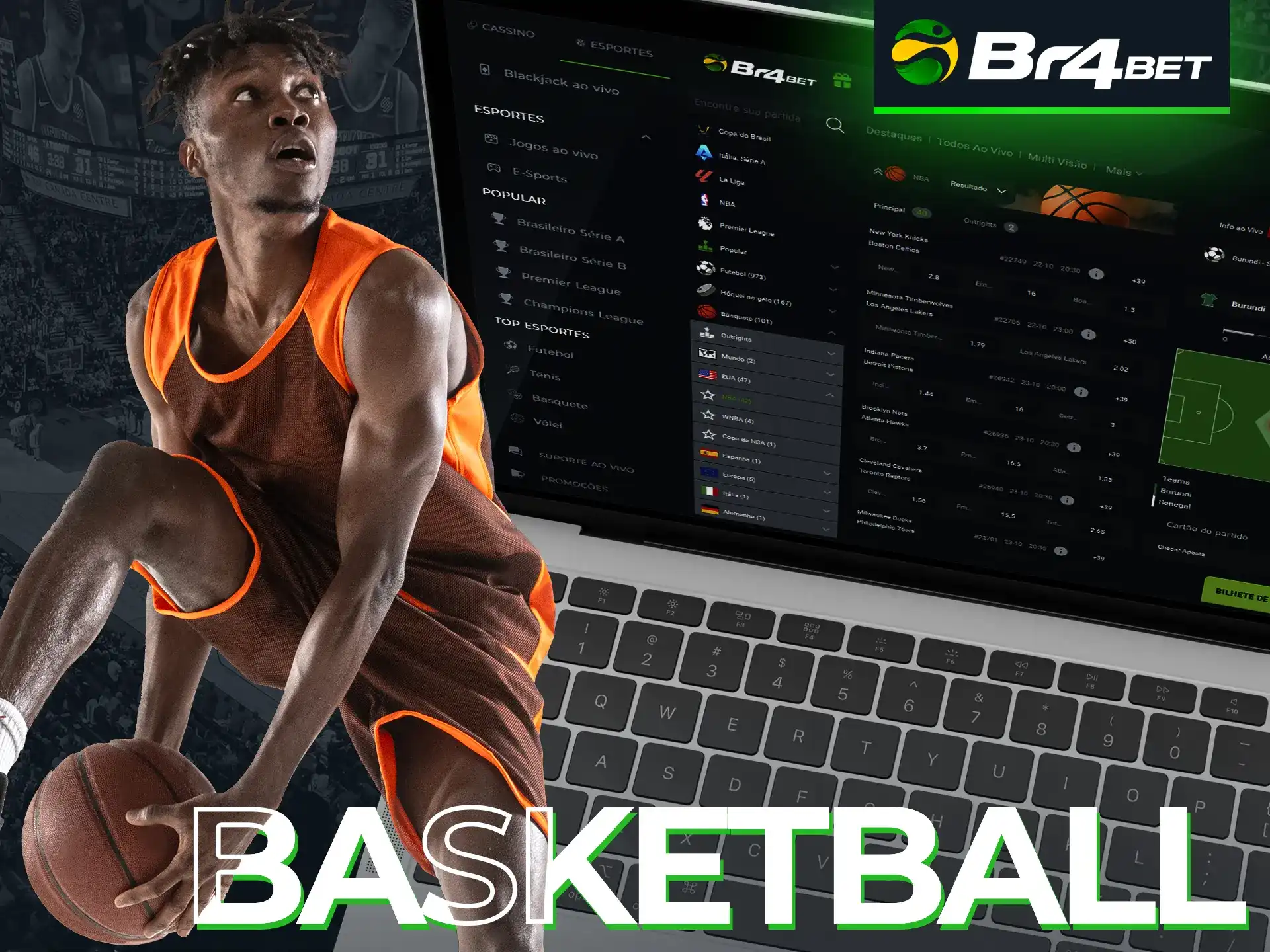 Aposte nos eventos de basquete na plataforma Br4Bet.