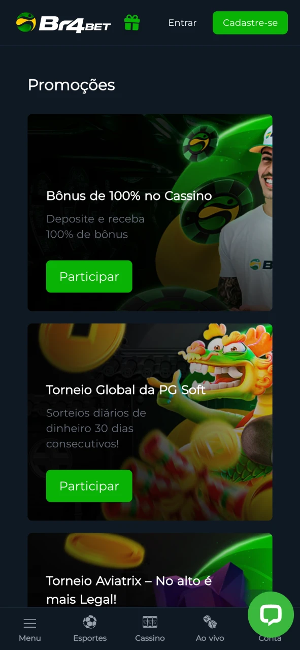 O cassino Br4Bet lhe dará um bônus de boas-vindas.