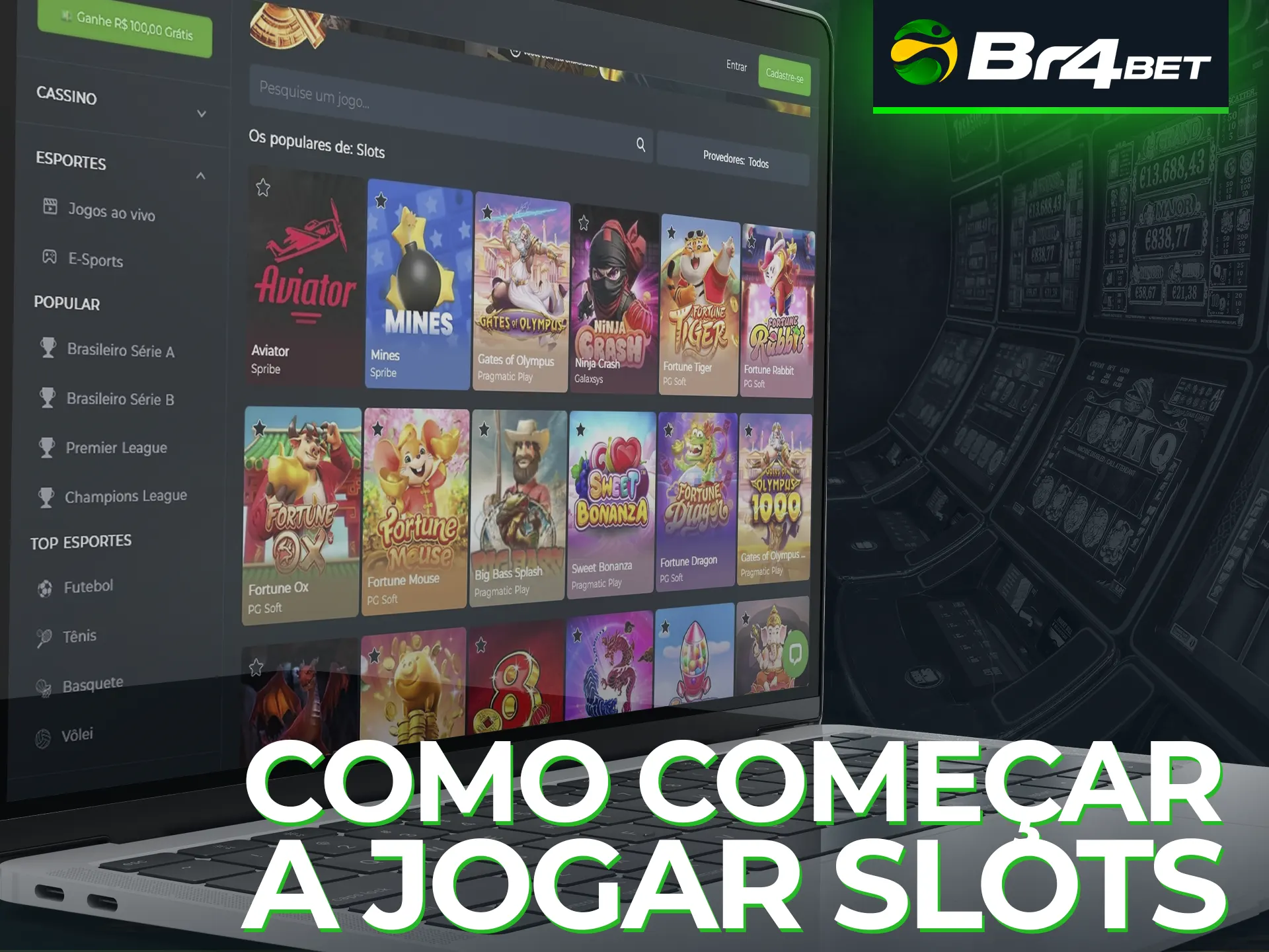 Leia o guia para entender como jogar nos caça-níqueis da Br4Bet.