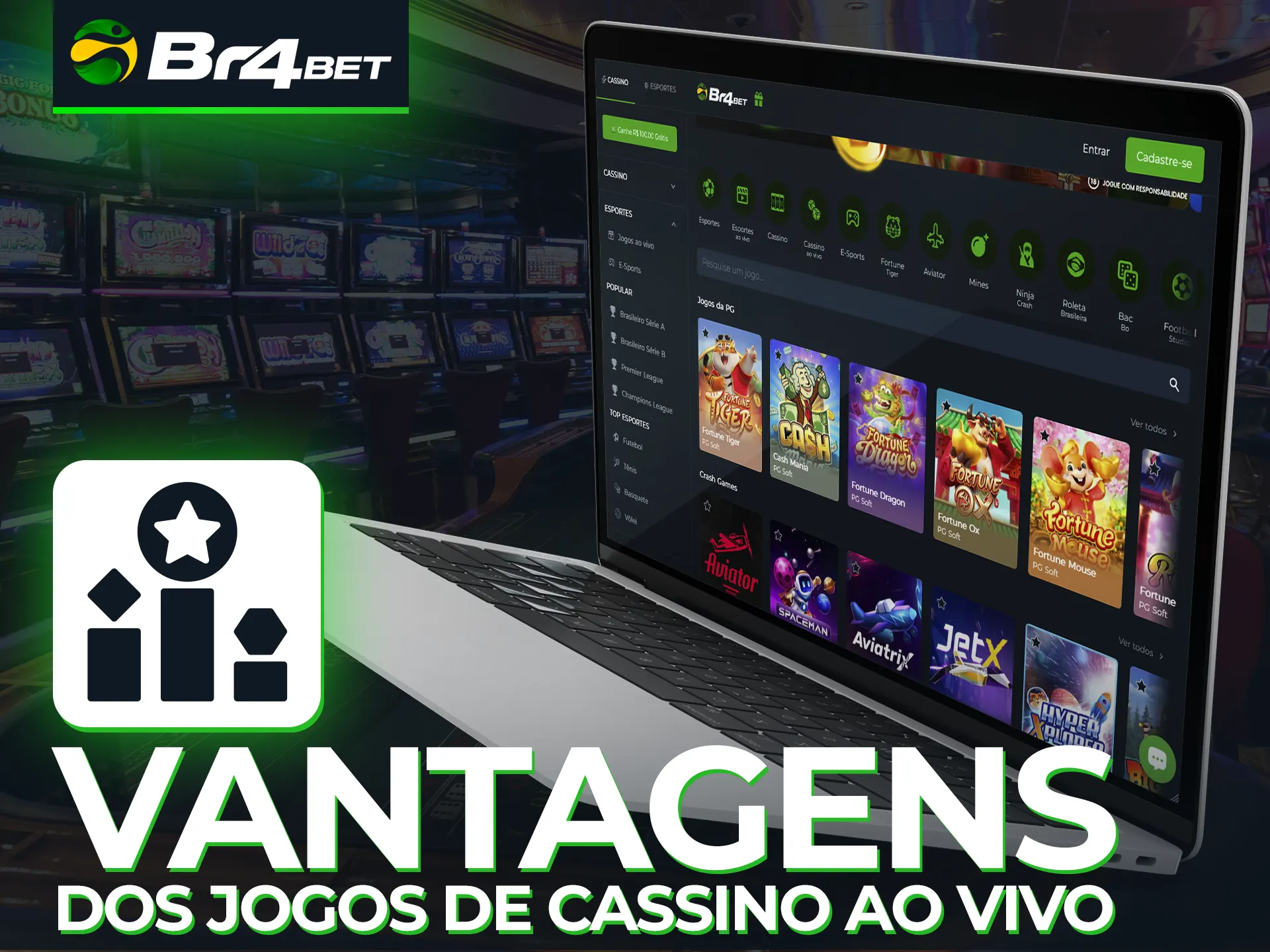 Jogar jogos de cassino no site da Br4Bet tem muitas vantagens.